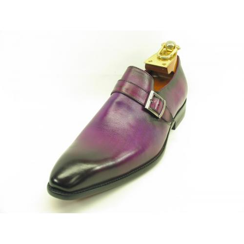 Carrucci Purple Genuine Calf Skin Leather With Monk Straps Shoes KS478-32